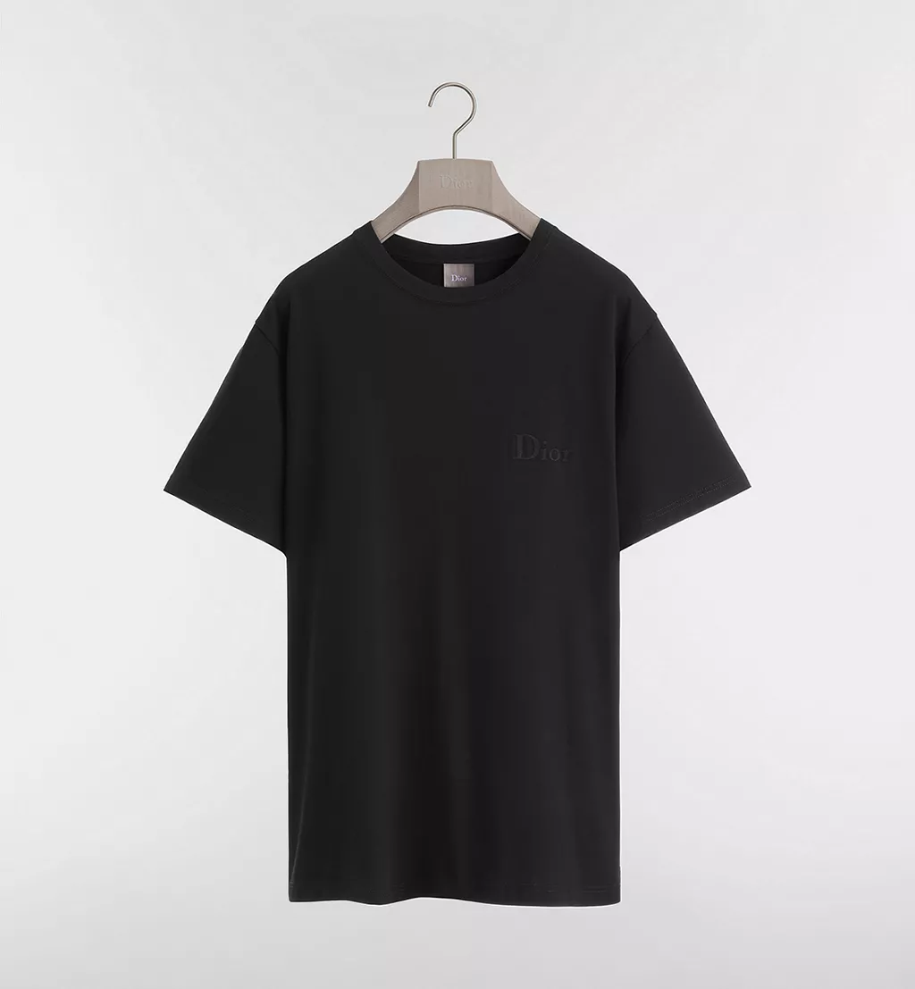 T-Shirt with Dior Embroidery - Black