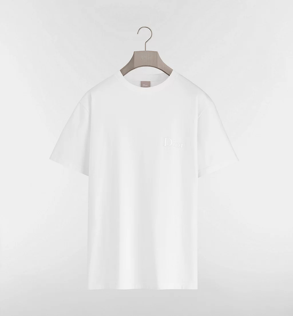 T-Shirt with Dior Embroidery - White