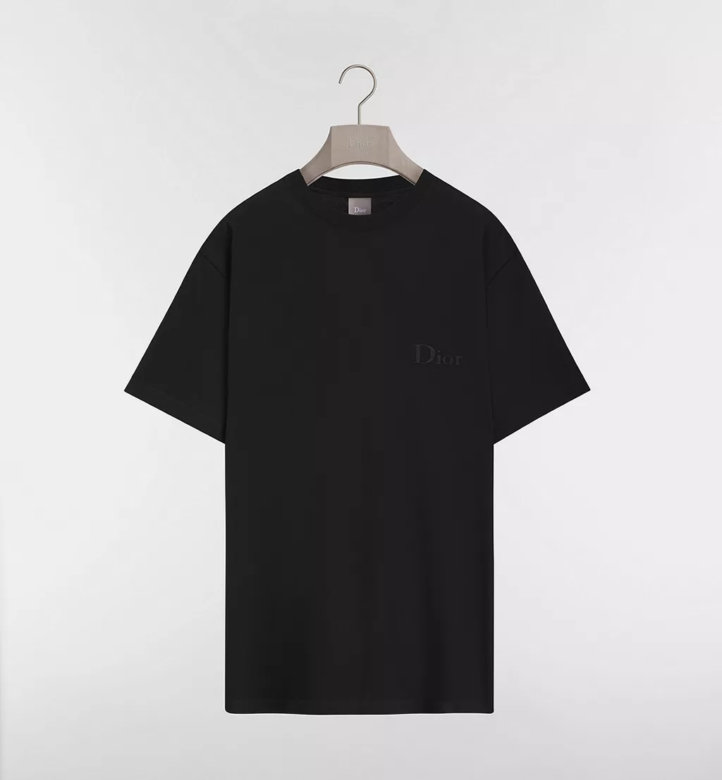 T-Shirt with Dior Embroidery - Black